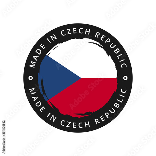 Made in czech republic vector round label