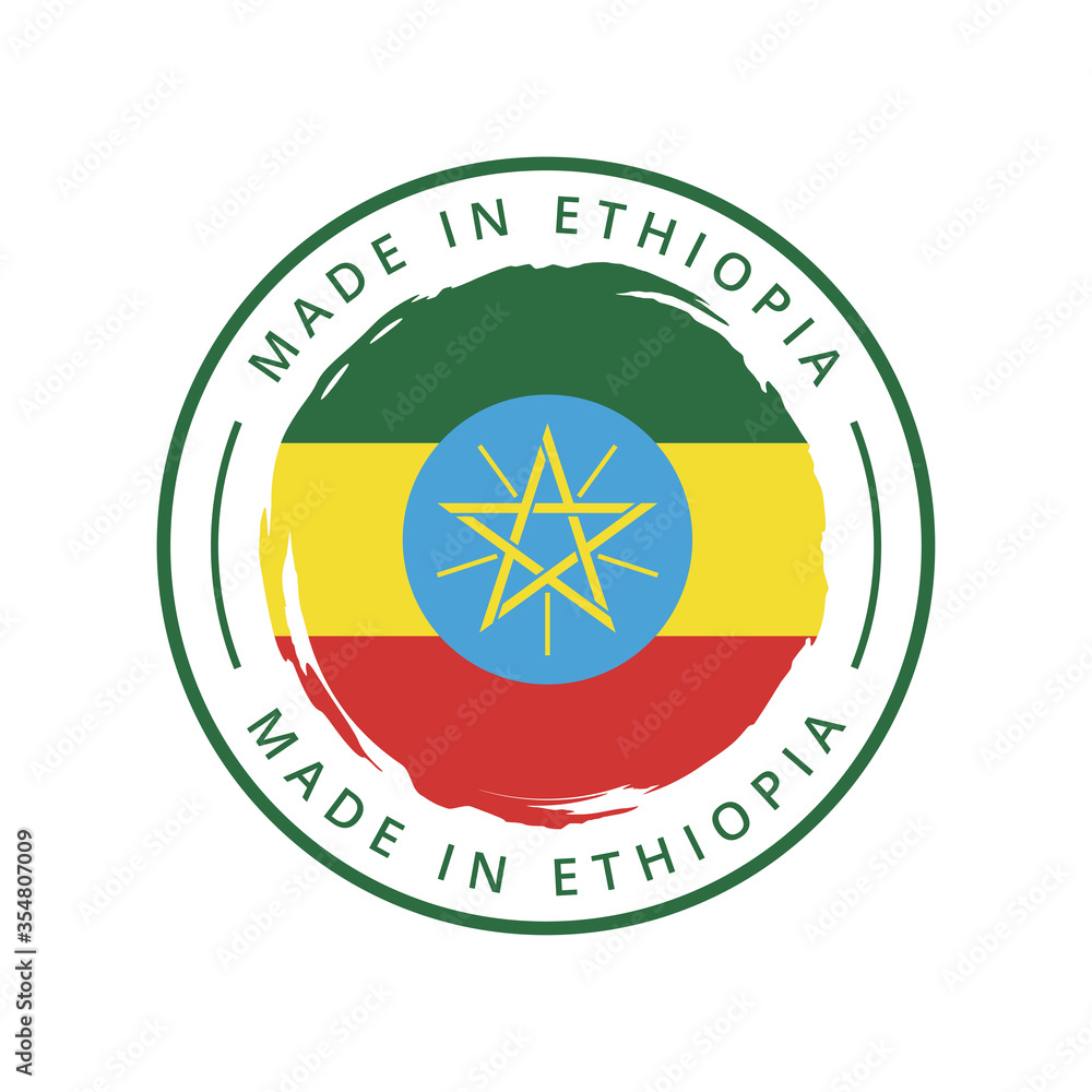 Made in ethiopia vector round label Made in ethiopia vector round label