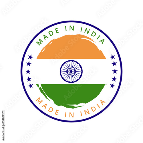 Made in india vector round label