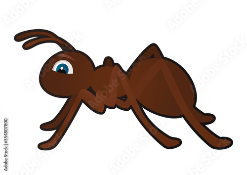 Cute cartoon ant vector Illustration