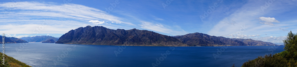 panorama of the Lake next to the road to picton - new zealand
