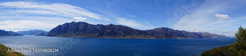 panorama of the Lake next to the road to picton - new zealand 