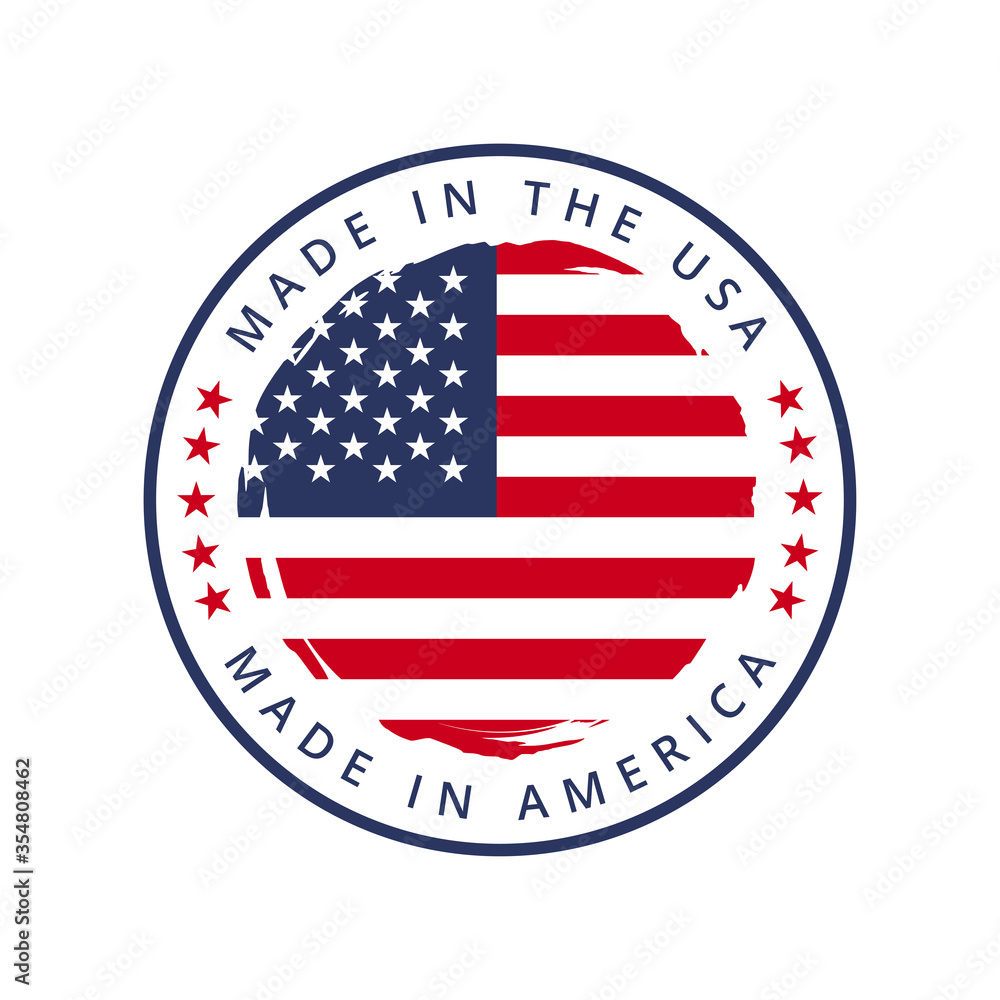 Made in america vector round label Made in america vector round label