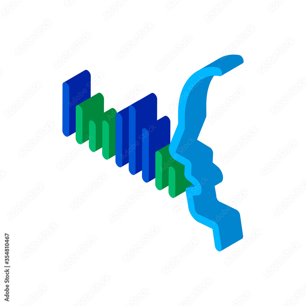 Human Voice Diagnostics Control Icon Vector isometric sign. color isolated symbol illustration Human Voice Diagnostics Control Icon Vector isometric sign. color isolated symbol illustration