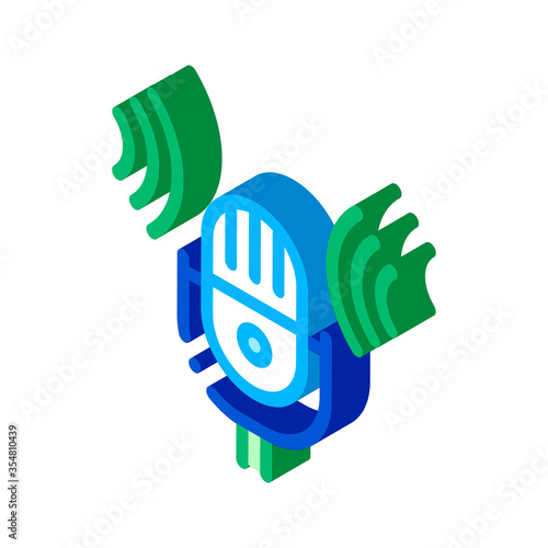 Sound Microphone Voice Control Icon Vector isometric sign. color isolated symbol illustration