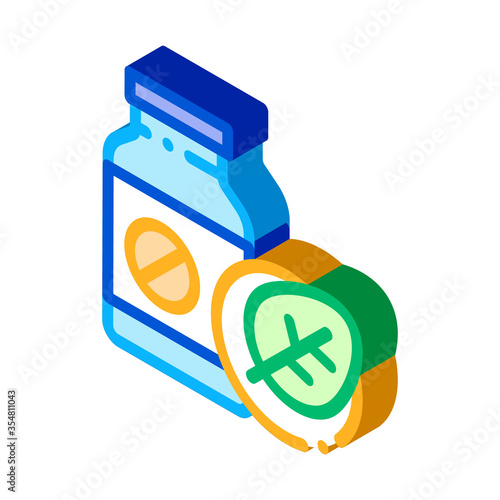 Bio Medicines Supplements Icon Vector isometric sign. color isolated symbol illustration