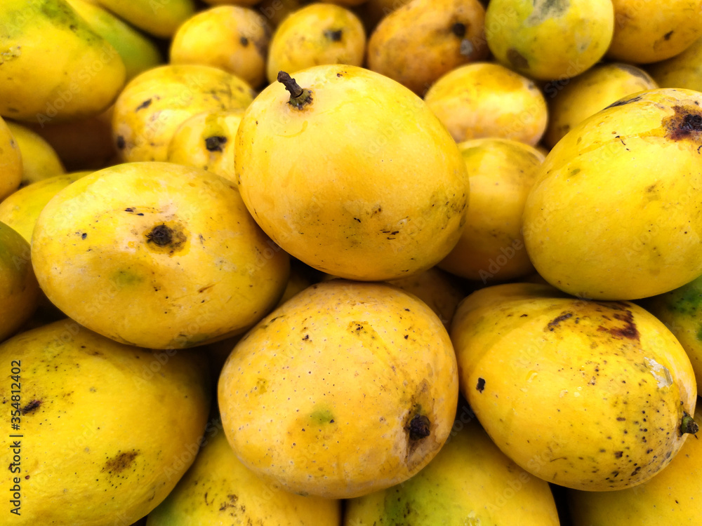 fresh healthy yellow sweets mango put on fruits shop