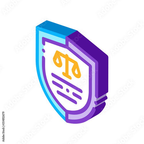 Court Icon Law And Judgement Icon Vector isometric sign. color isolated symbol illustration
