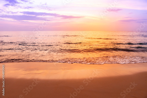 Sunset by the beach, beautiful nature, evening day light, colorful sunset