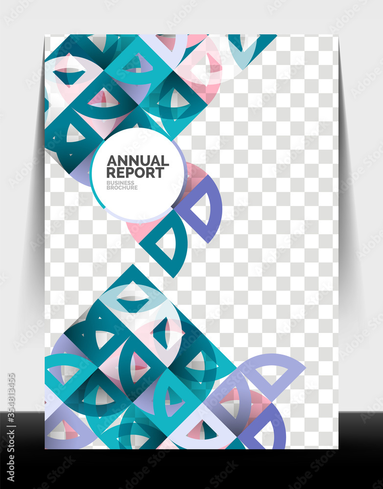Business flyer annual report, circle and triangle shapes modern design Business flyer annual report, circle and triangle shapes modern design