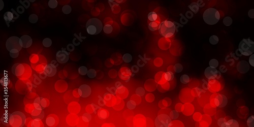 Dark Red vector pattern with spheres. Abstract colorful disks on simple gradient background. Pattern for booklets, leaflets.