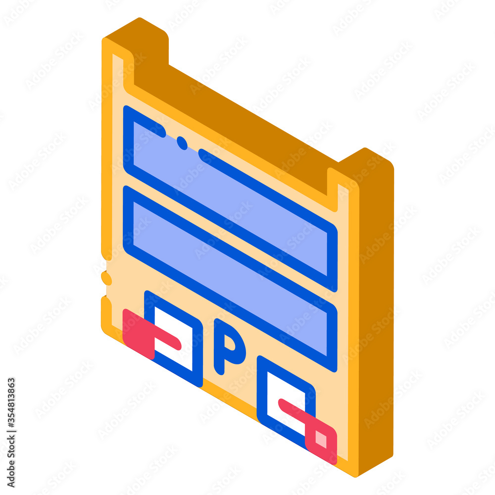 Parking Location Icon Vector. Isometric Parking Location sign. color isolated symbol illustration Parking Location Icon Vector. Isometric Parking Location sign. color isolated symbol illustration