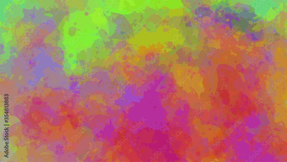 Colorful watercolor background vector in pink purple orange yellow purple and blue green color splash design, watercolor vector