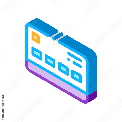 Credit Card Icon Vector. Isometric Credit Card sign. color isolated symbol illustration