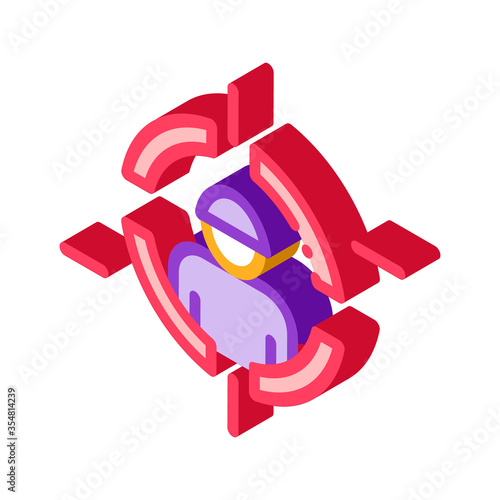 Targeting Person Icon Vector. Isometric Targeting Person sign. color isolated symbol illustration