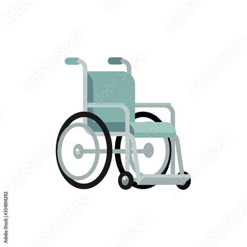 Wheelchair for disabled people mobility flat vector illustration isolated.