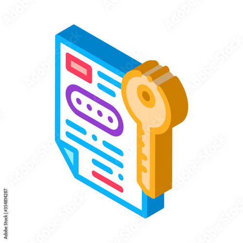 Protection Agreement Icon Vector. Isometric Protection Agreement sign. color isolated symbol illustration