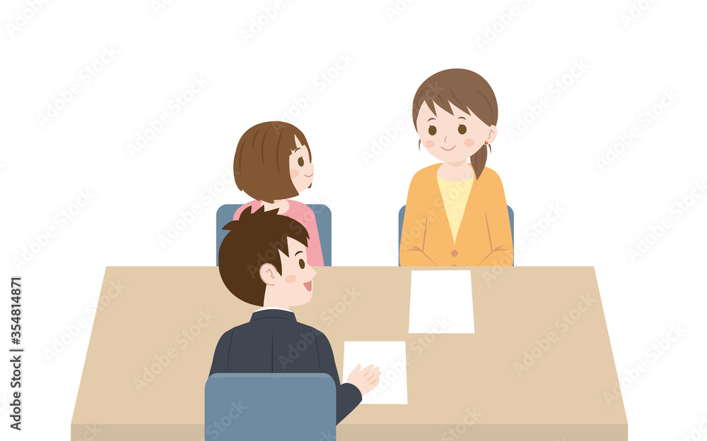 三者面談のイラスト Stock Vector Adobe Stock