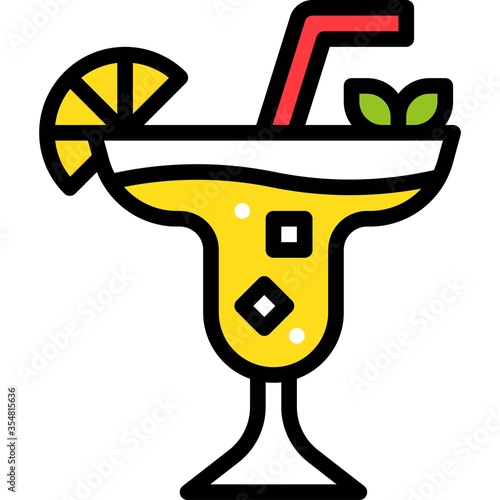 Summer drink icon, Beverage filled vector illustration