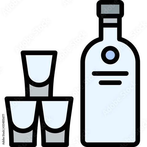 Alcoholic drink icon, Beverage filled vector illustration