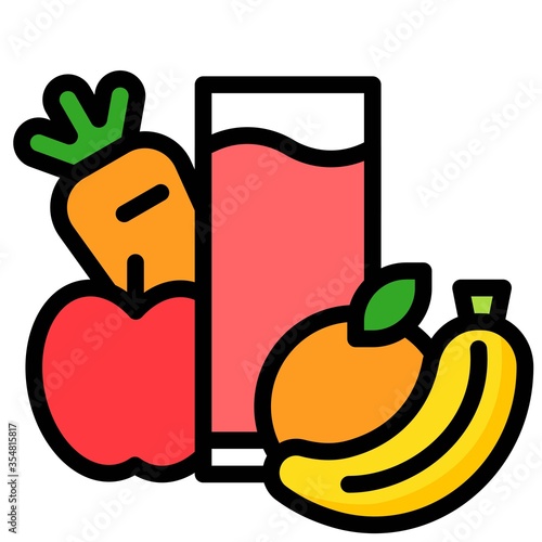 Mixed juice icon, Beverage filled vector illustration