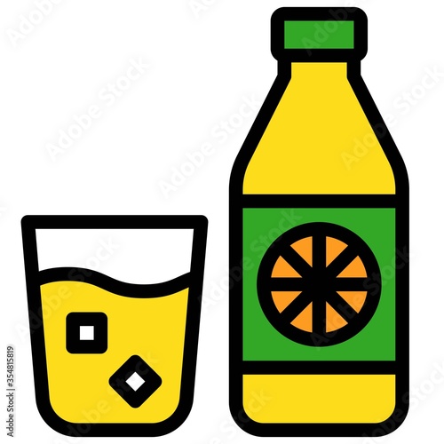 Lemonade bottle icon, Beverage filled vector illustration