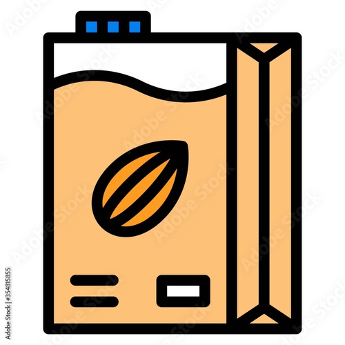 Almond milk icon, Beverage filled vector illustration