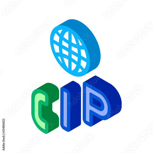 Voip Ip Calling System Icon Vector. Isometric Voip Ip Calling System sign. color isolated symbol illustration