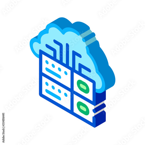 Voip Cloud Digital System Icon Vector. Isometric Voip Digital System sign. color isolated symbol illustration