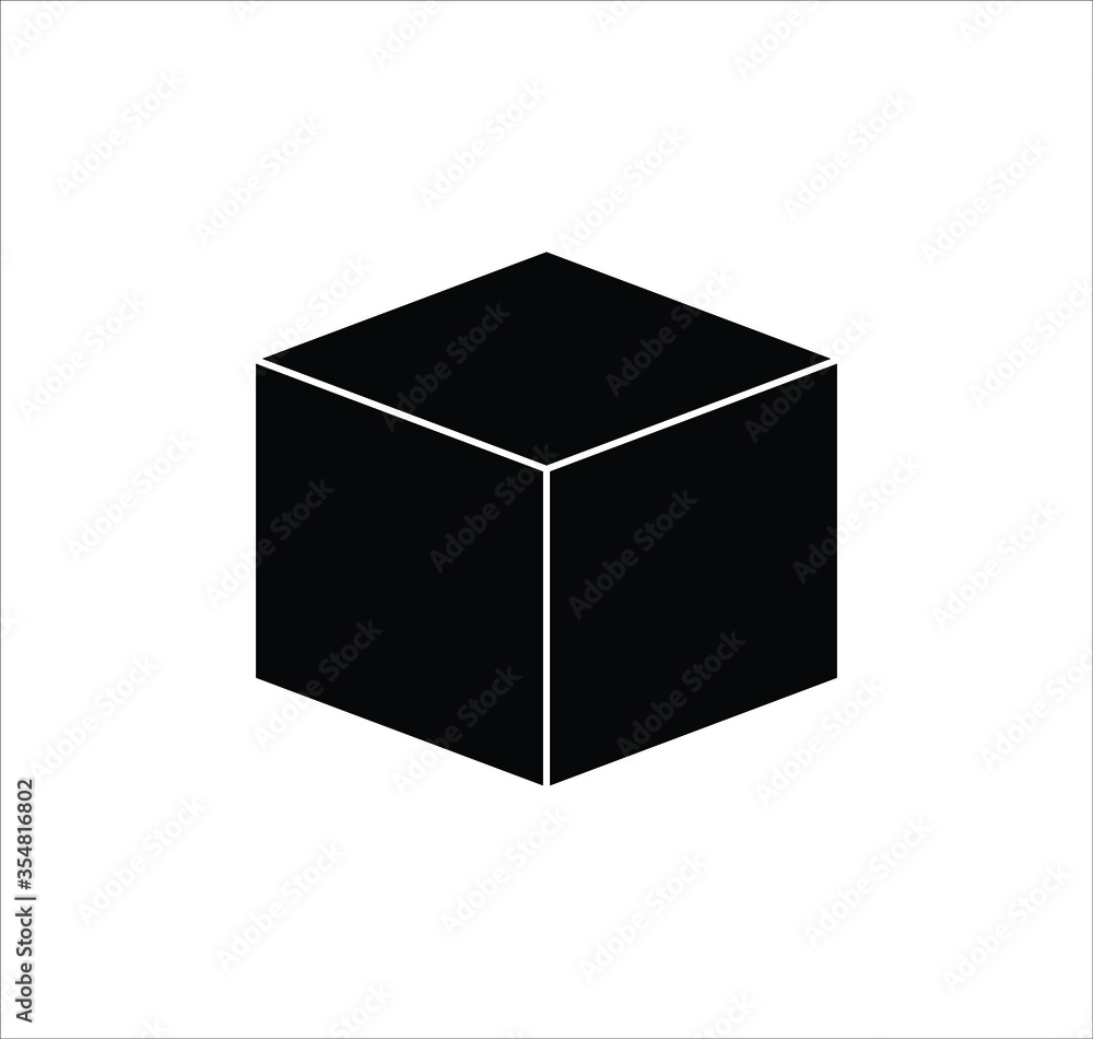 Black box icon vector on white background Black box icon vector on white background