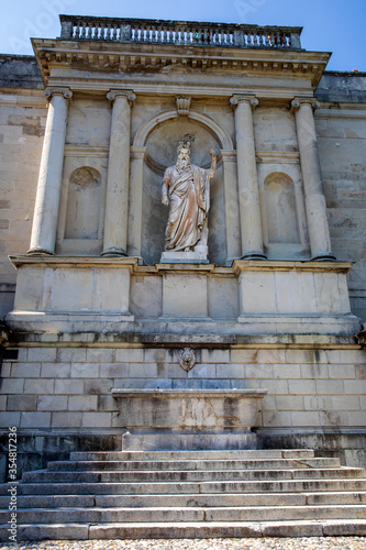 Sacro Monte (VA), Italy - June 01, 2020: Mose statue at pilgrimage village of Santa Maria del Monte on Sacro Monte di Varese, UNESCO, Santa Maria del Monte, Varese, Lombardy, Italy