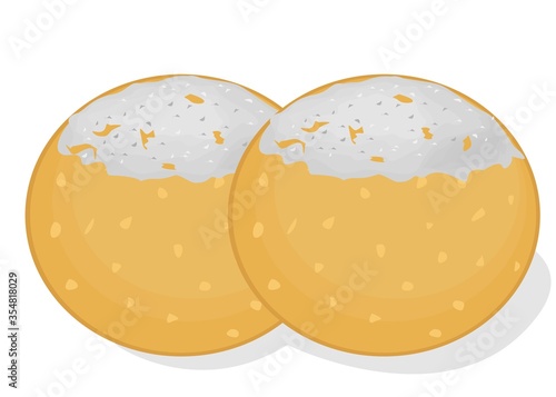 Besan ladoo or Besan Laddu Indian Sweets or Mithai Food Vector