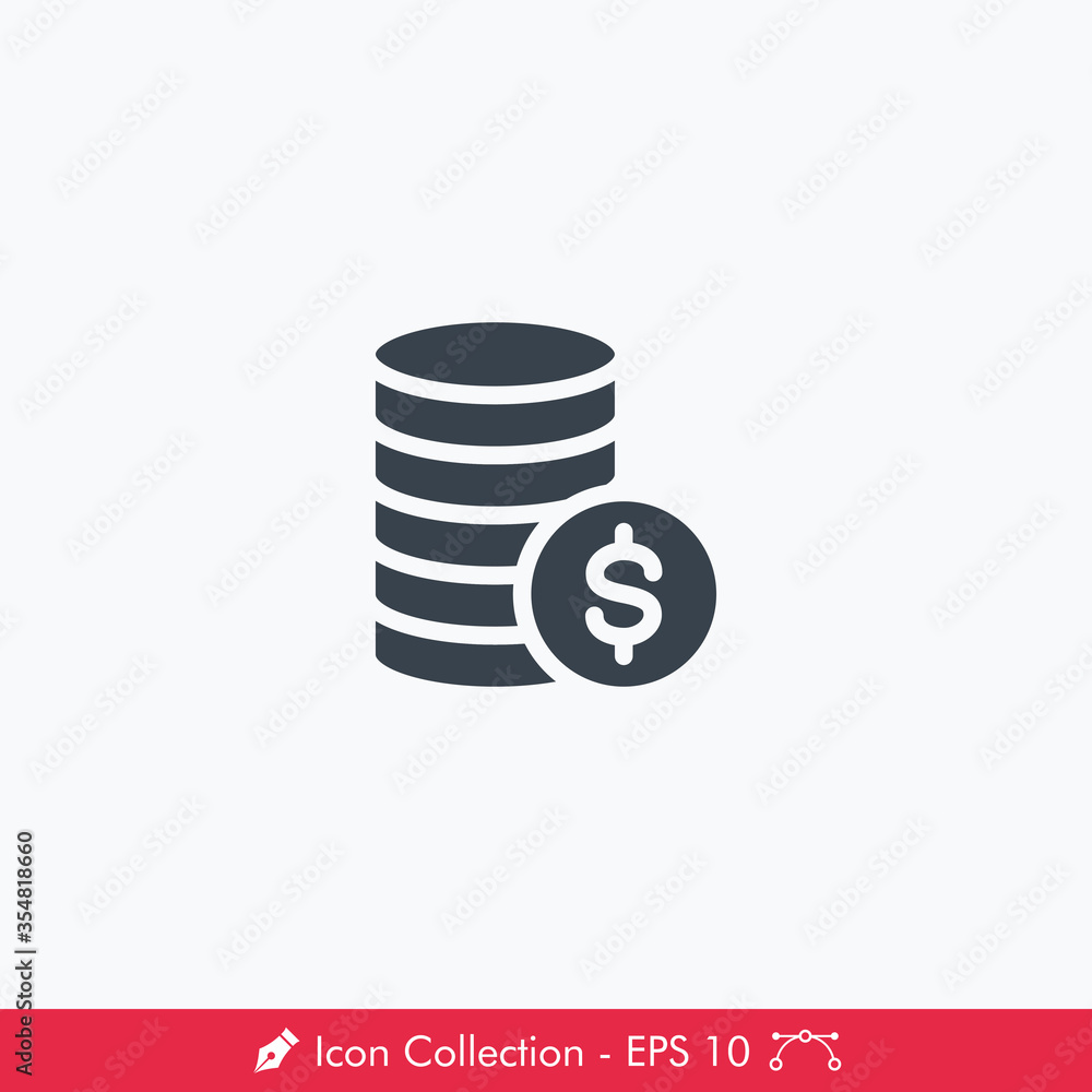 Coin Stack Icon / Vector Coin Stack Icon / Vector