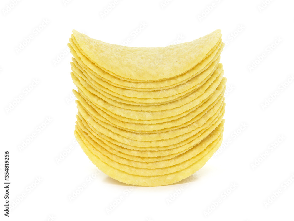 Potato chips isolated on white Potato chips isolated on white