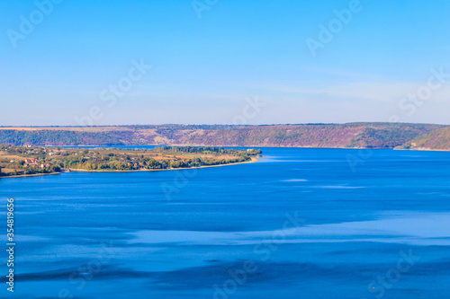 View of the Dniester river in Ukraine at autumn