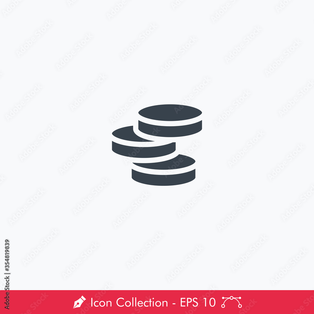 Coin Stack Icon / Vector Coin Stack Icon / Vector