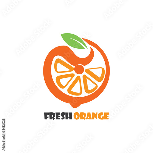 Fresh Orange fruit logo inspiration template icon illustration design