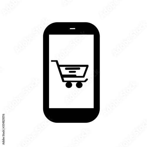 Shopping online network with mobile smart phone icon vector illustration.