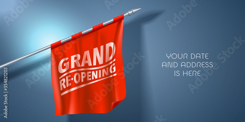 Grand opening or re-opening vector illustration, background for new store