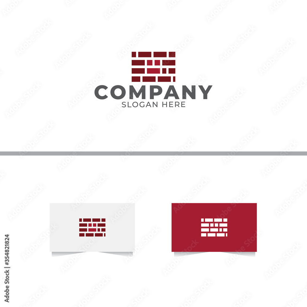 Brick Face Logo Design Vector Template Brick Face Logo Design Vector Template