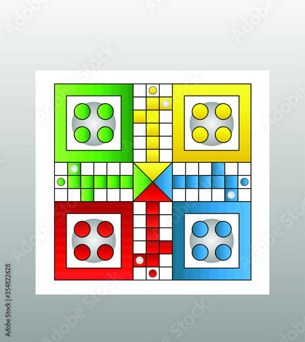 Classic family board game, Vector ludo board family game photo