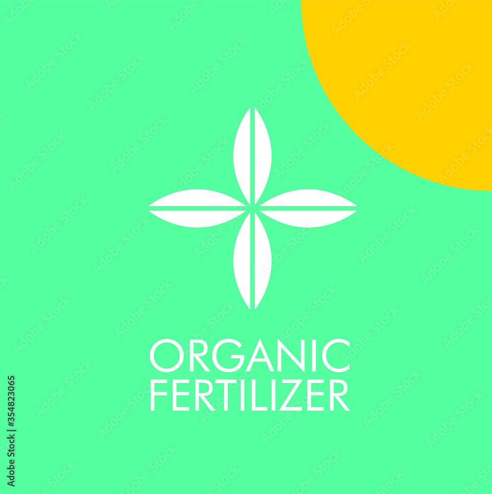 organic fertilizer logo icon with simple shape symbol. Good use for