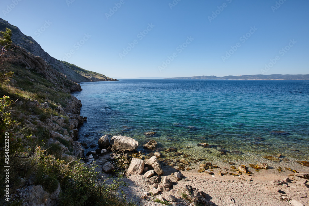 Beautiful Adriatic sea shore with rocks