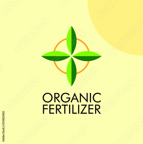 organic fertilizer logo icon with simple shape symbol. Good use for application and farming assets