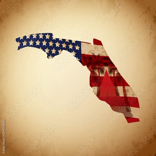 Florida map with miami