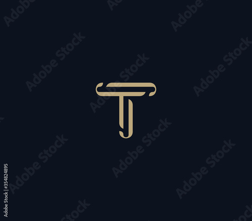 luxury letter T logo design element