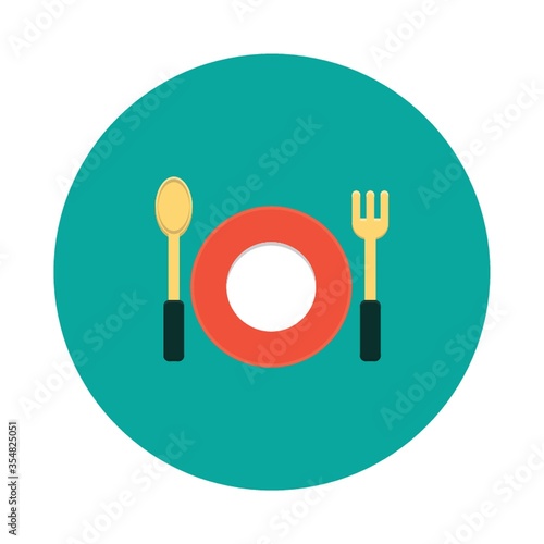 Plate with fork and spoon