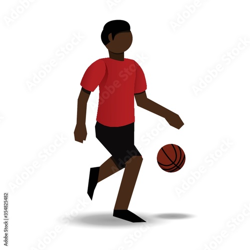 Boy playing basketball