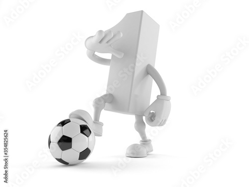 Fototapeta Naklejka Na Ścianę i Meble -  Number one character with soccer ball