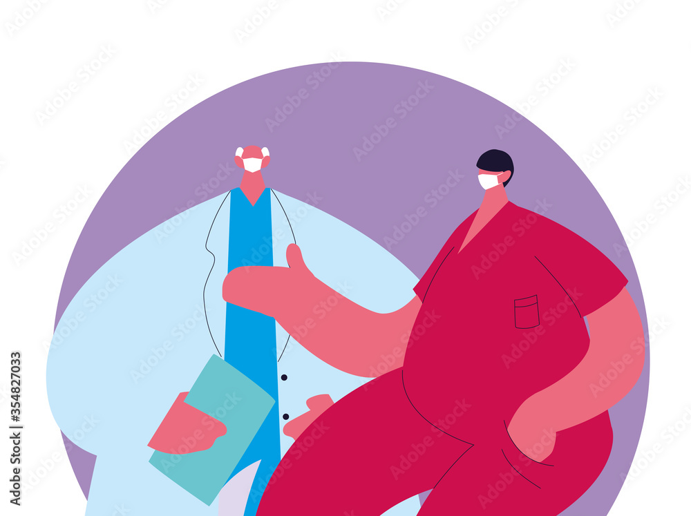 doctors wearing medical uniforms and face masks doctors wearing medical uniforms and face masks